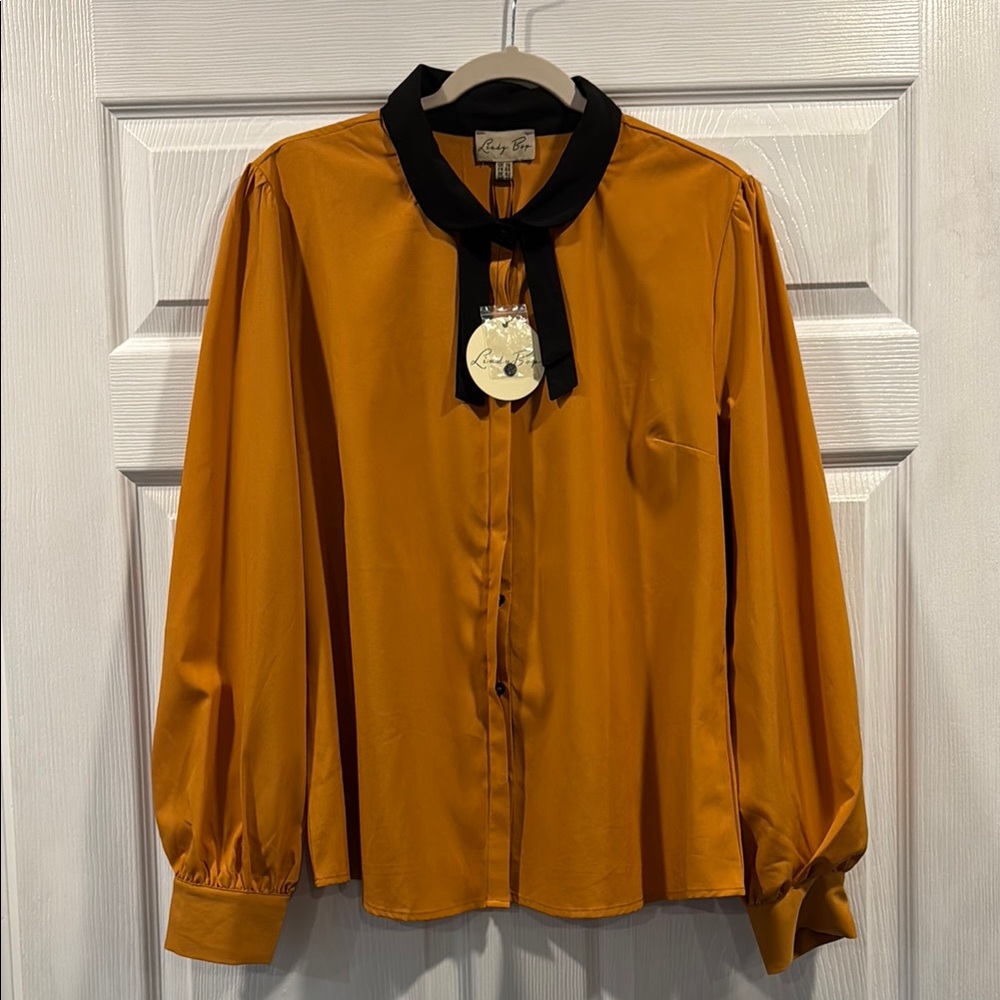 NWT New Lindy Bop Puff Sleeve Bouse Top Size UK 16 XL